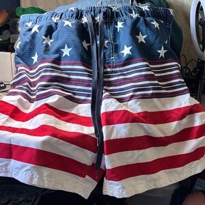 Faded Glory Patriotic Star and Stripe Board Shorts size XL